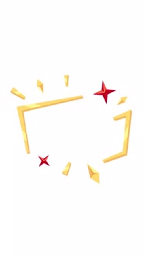 Golden Decorative Frame Reveal with Shimmering Stars