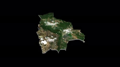Animación de mapa de país 3D de Bolivia Transparent Alpha