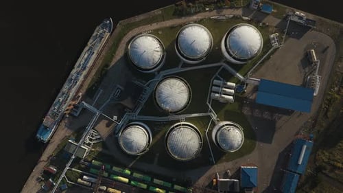 Crude oil storage terminal overview highlighting infrastructure and logistics