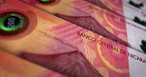 Nicaragua Cordoba oro money banknote surface loop