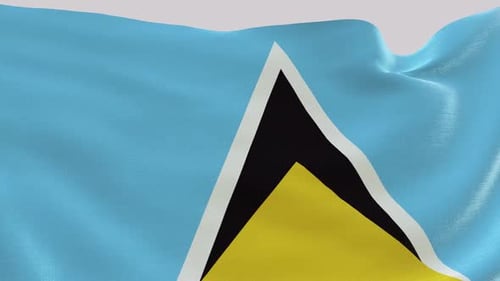 Seamless Loop of the Waving Saint Lucia Flag