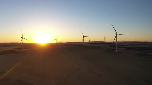 Aerial View Of Wind Power Plants
