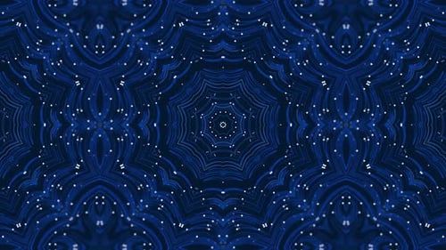 Kreatives glänzendes Mandala-Design, Linienfluss, Geschwindigkeit, Drahtlos-Technologie, blaue Hintergrundanimation, Looped, 4K