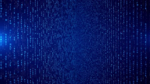 Cyberspace with Particles and Digital Data Network Connections Science Cyber Security Data Code