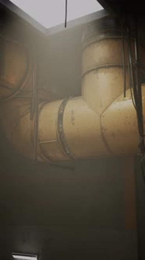 Rusty Industrial Ventilation System in Grunge Style