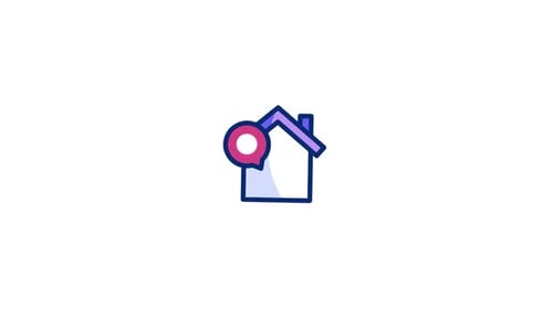 Animated House Icon with Pin Location