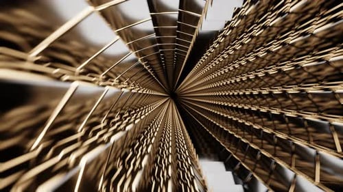 Silver And Yellow Glowing Cybernetic Tunnel Background Vj Loop In 4K