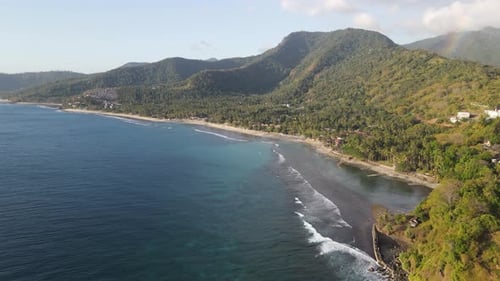 Aerial Lombok Beach Waves