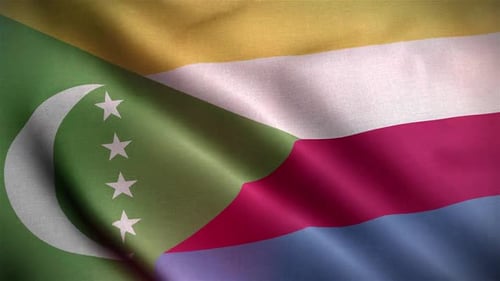 Animated Comoros National Flag Waving