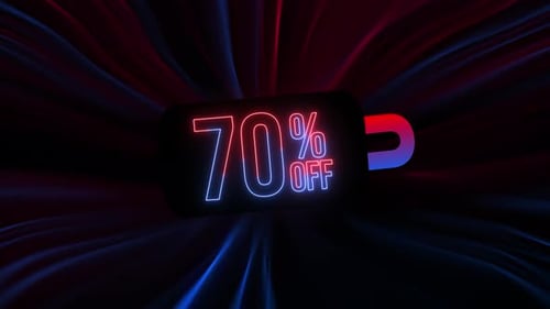 Neon Discount 70 Percent Off Animated Sign