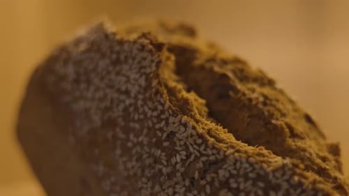 Delicious Sesame Seed Bread Loaf Close Up