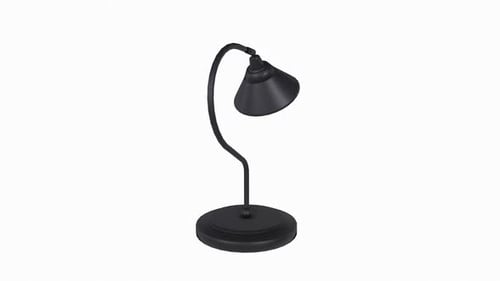 Desk Lamp rotation in loop on white background