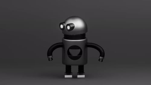 Robotische Valentinskarte, Roboter mit Liebesherz, wunderschönes 3D-Rendering zum einfachen Zusammensetzen in Ihre