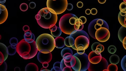 Dynamic Colorful Floating Bubbles Abstract Background Loop