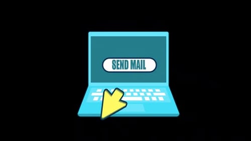 Send Business E-Mail With Notebook On Alpha Channel