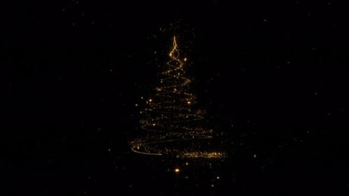 Golden Particle Christmas Tree Reveal Animation