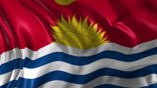Seamless Looping Waving Flag of Kiribati