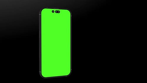 3D Smartphone Mockup with Green Screen Display