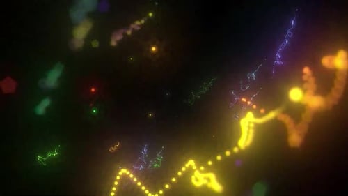 Abstract Neon Glowing Particle Trails Background