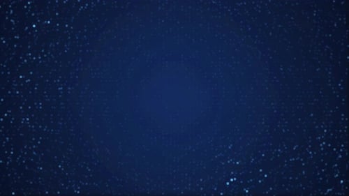 Blaue Hintergrundschleife mit abstrakten Partikeln, Bokeh-Staubtechnologie