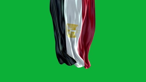 Realistic Waving Egypt Flag with Alpha Channel for Compositing