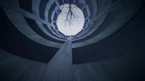 Haunted Criminal Hiding Terrified In Urban Town Building Escaping