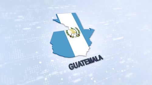 Guatemala Map and Flag Reveal Animation