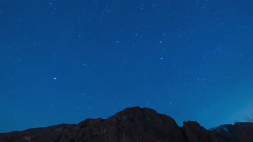 Sparkling Stars Moving Over Tranquil Mountain Range