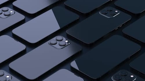 Modern Dark Smartphone Grid Product Display