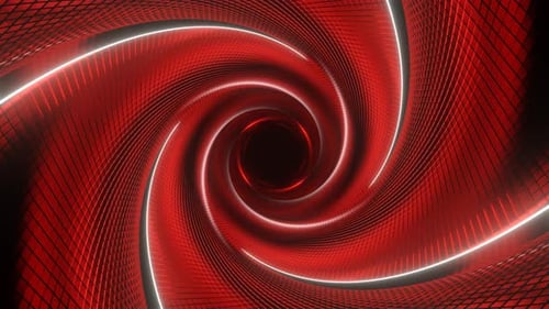 Red And White Spiral Mesh Tunnel Background Vj Loop In 4K
