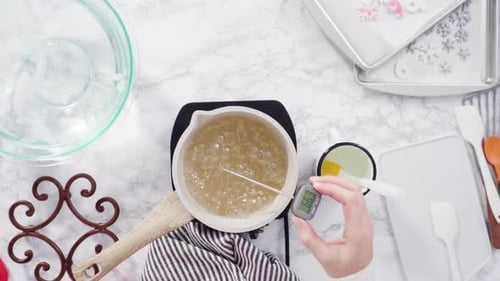 Cooking Sugar and Checking Temperature
