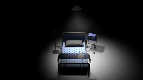 Somber Bedroom with Medical Equipment