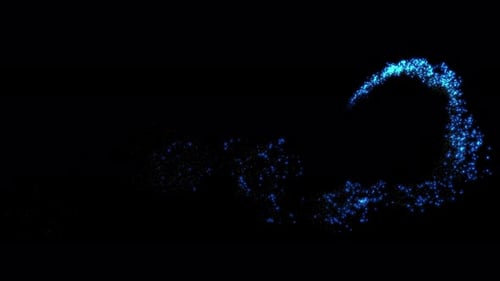 Beautiful glowing magic particles trail animation.