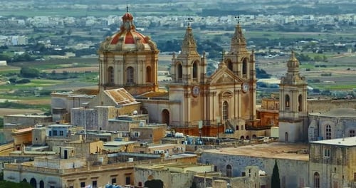 Aerial View of Mdina A Beautiful Historic City with Centuries of History and Stunning Views of Malta