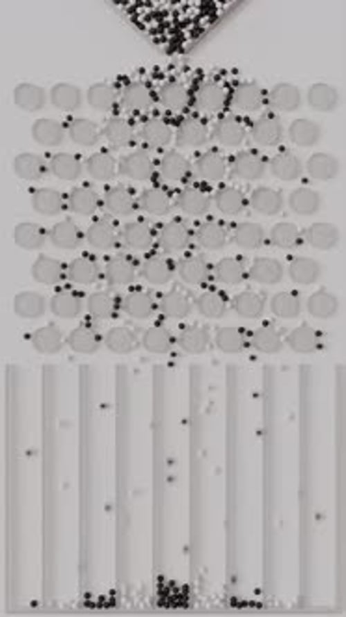 Animated Galton Board Probability Simulation With Falling Spheres