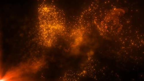 Abstract background of orange fiery energy particles of energy magic waves