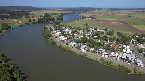 Tweed River And Terranora Road Bridge In New South Wales, Australia - Aerial Shot