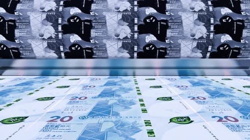 Printing 20 Hong Kong Dollar Banknotes 2