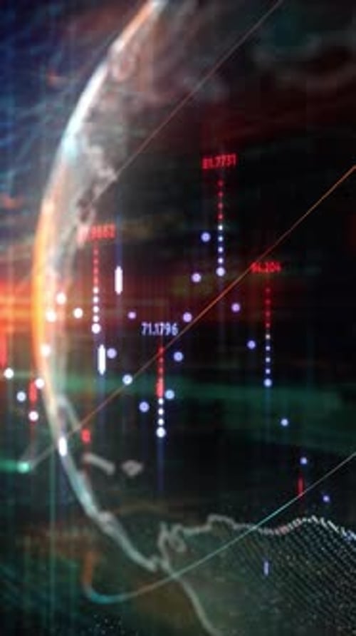Stock Quotes on the Background of the Digital Planet