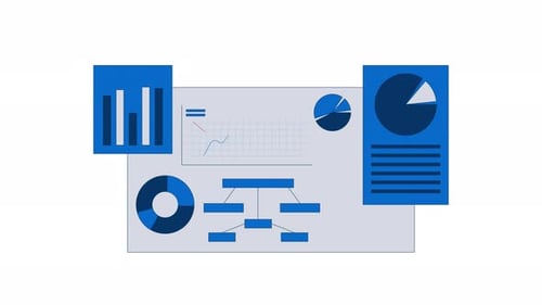Corporate charts posters 2D object animation