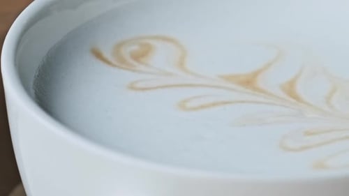 Cappuccino Foam Macro Beverage Closeup