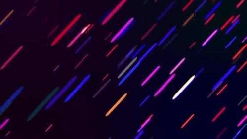 Glittery Colorful Lights Lines Moving With Blue background