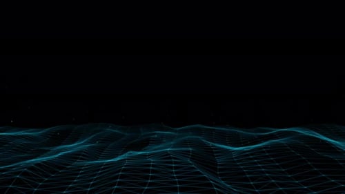 Abstract Wireframe Grid Wave Background