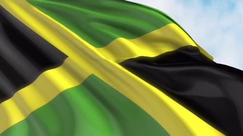 Seamless Loop of Waving Jamaican Flag