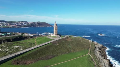 Torre de Hercule (Tour d'Hercule), un phare et monument bien connu de La Corogne, en Espagne
