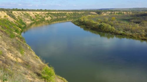 Flying Over a Large River on a Quadrocopter