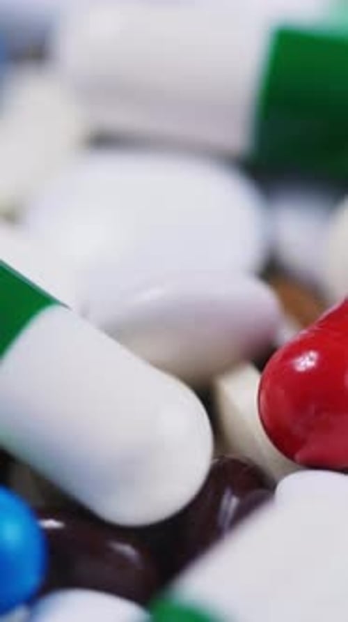 Colorful Pills and Capsules Close Up