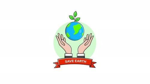 Protecting Earth Environment Concept Animated Flat Design