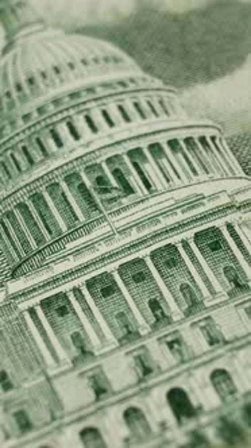 Reverse Side of Fifty Dollar Bill Featuring Capitol