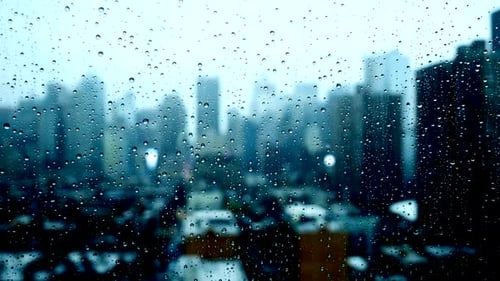 Sad Dark Moody Weather and City Skyline View